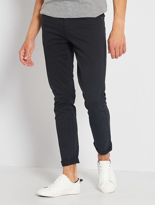 Pantaloni slim 5 tasche twill - nero - Kiabi - 12.00€
