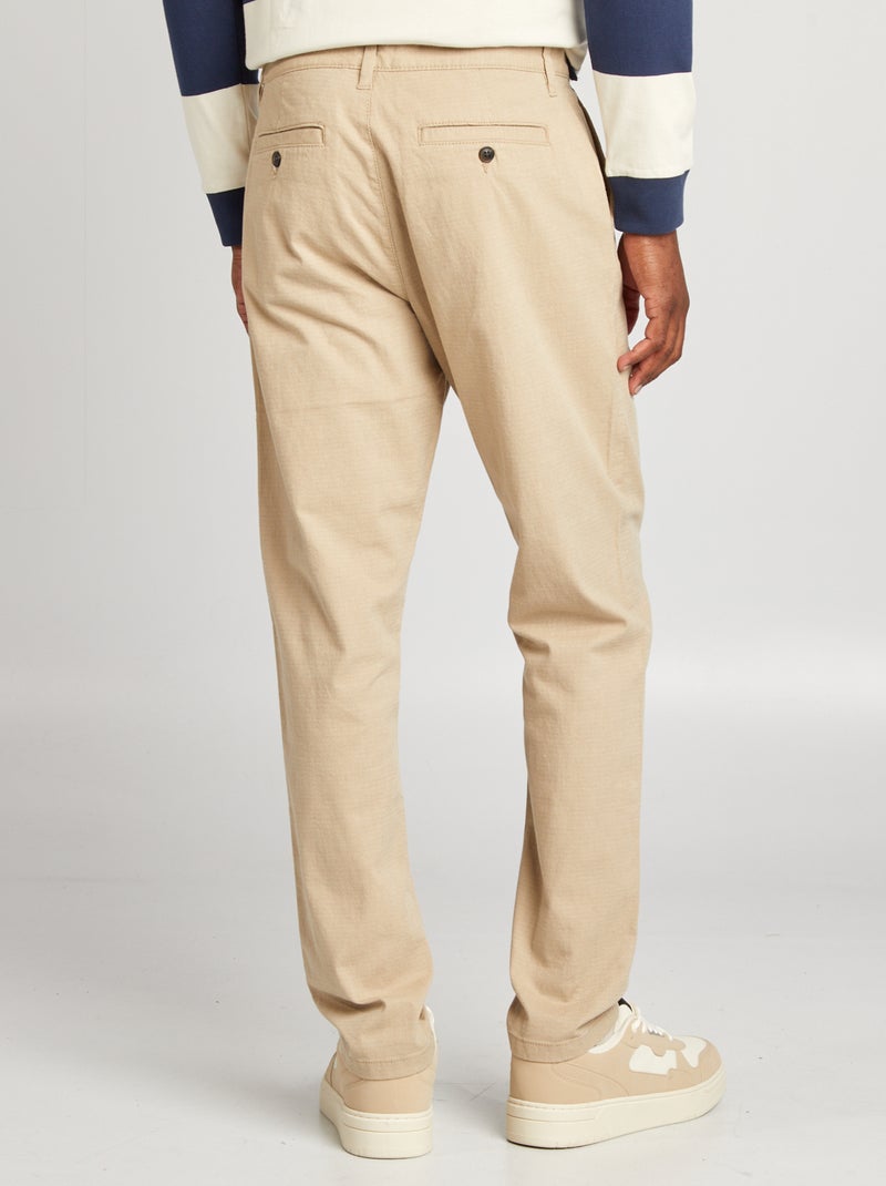 Pantaloni slim chino BEIGE - Kiabi