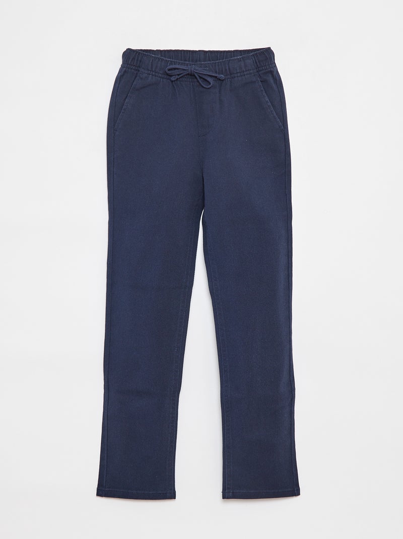 Pantaloni slim con vita regolabile blu - Kiabi