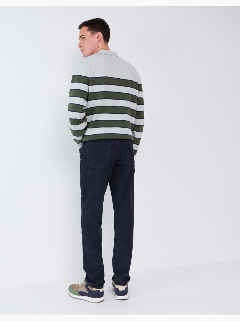 Pantaloni slim-fit in velluto a coste, mo fashion Blu - Kiabi