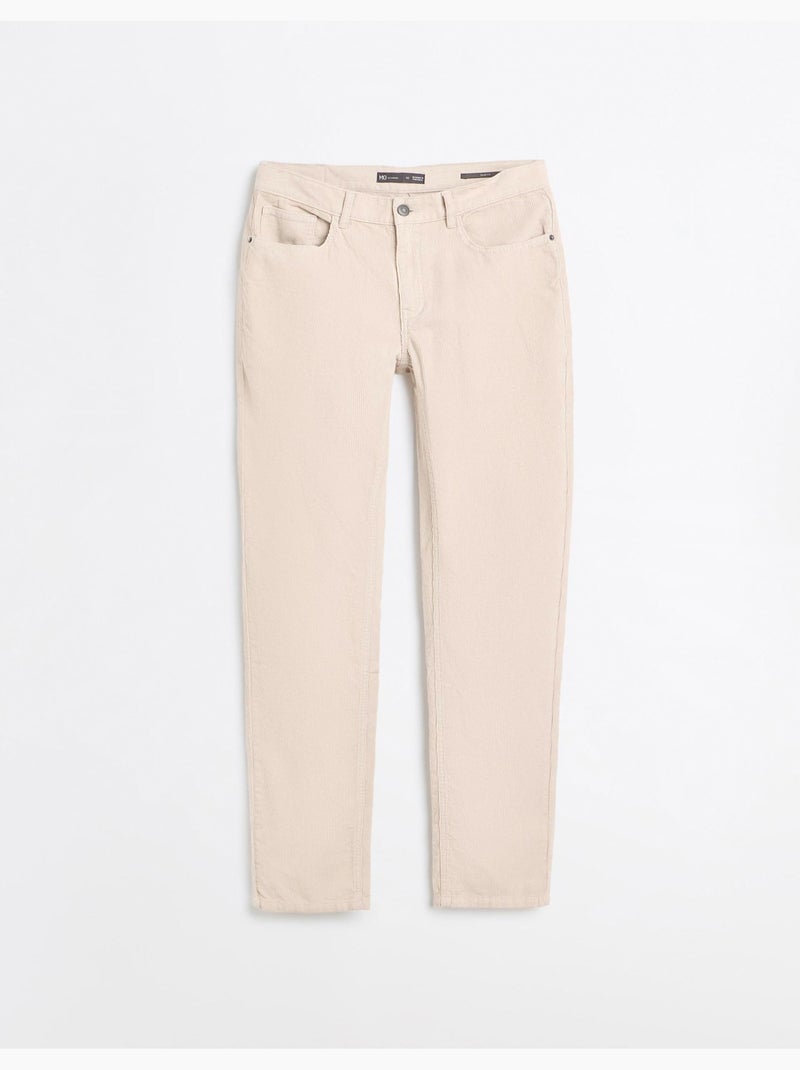 Pantaloni slim-fit in velluto a coste, mo fashion Grigio - Kiabi