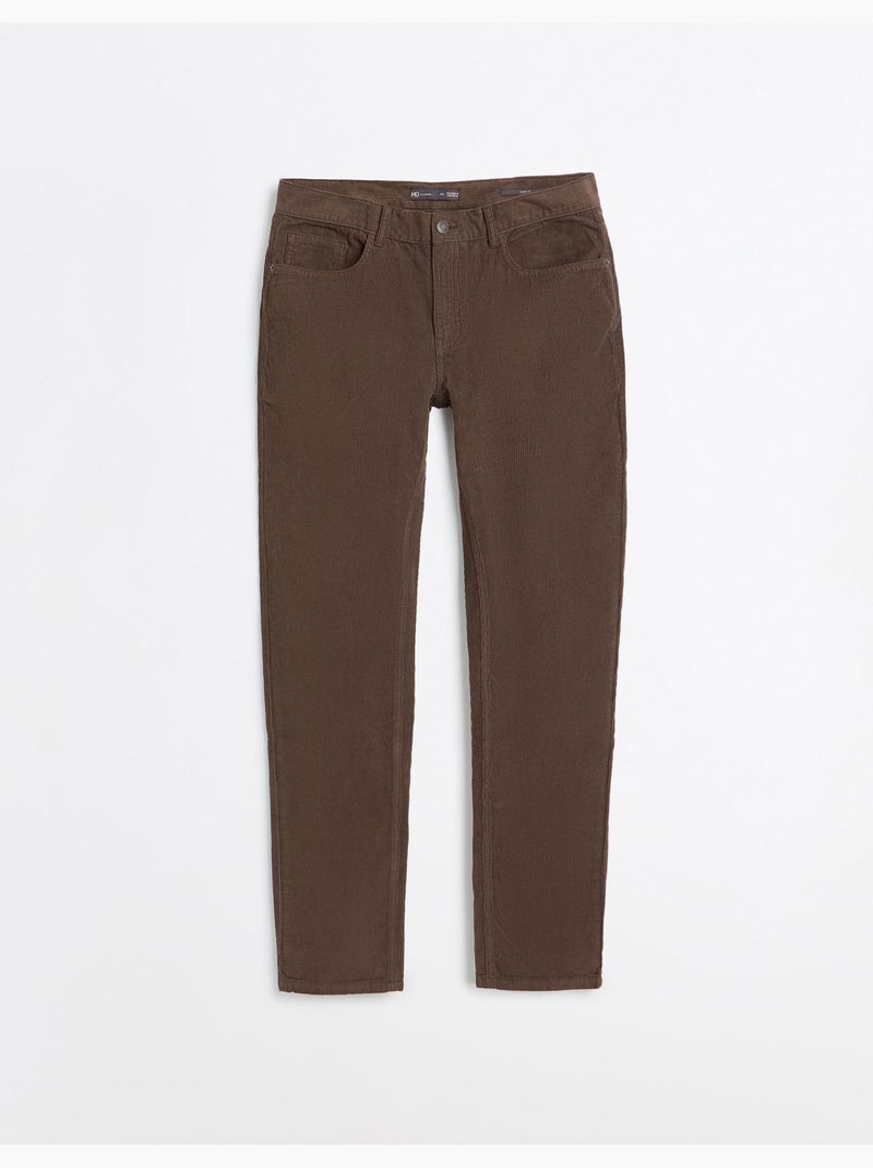 Pantaloni slim-fit in velluto a coste, mo fashion Marrone - Kiabi