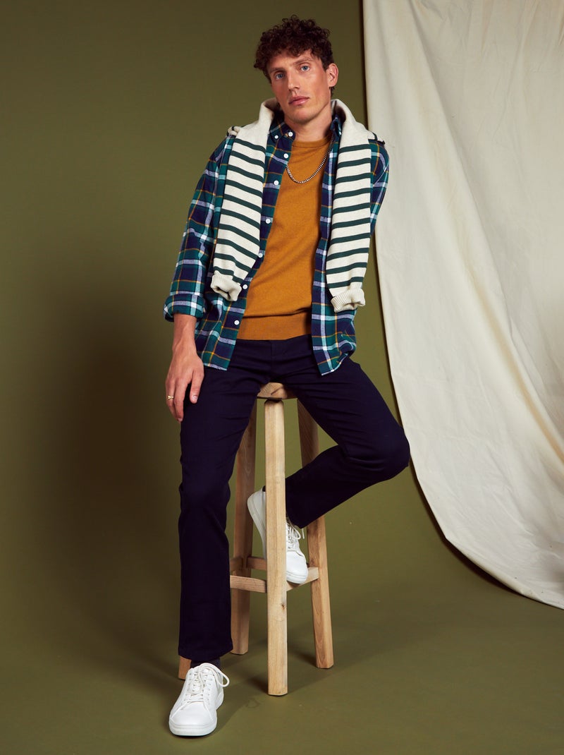 Pantaloni slim in jacquard NERO - Kiabi