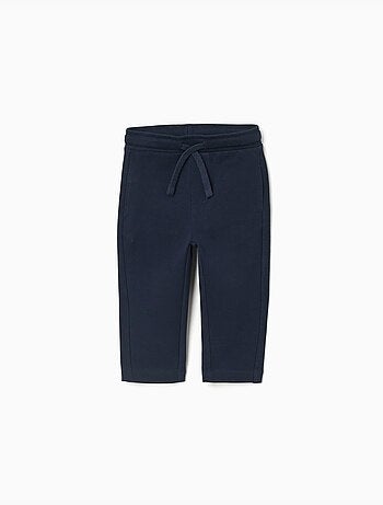 Pantaloni slim in piqué di cotone con coulisse