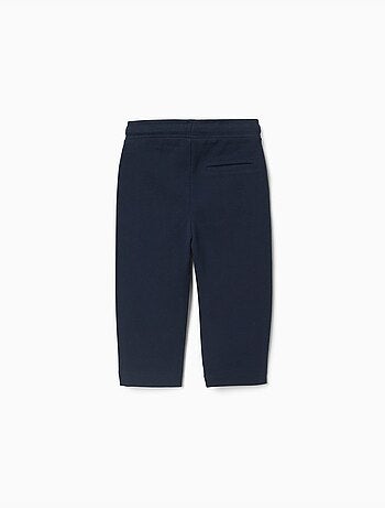 Pantaloni slim in piqué di cotone con coulisse