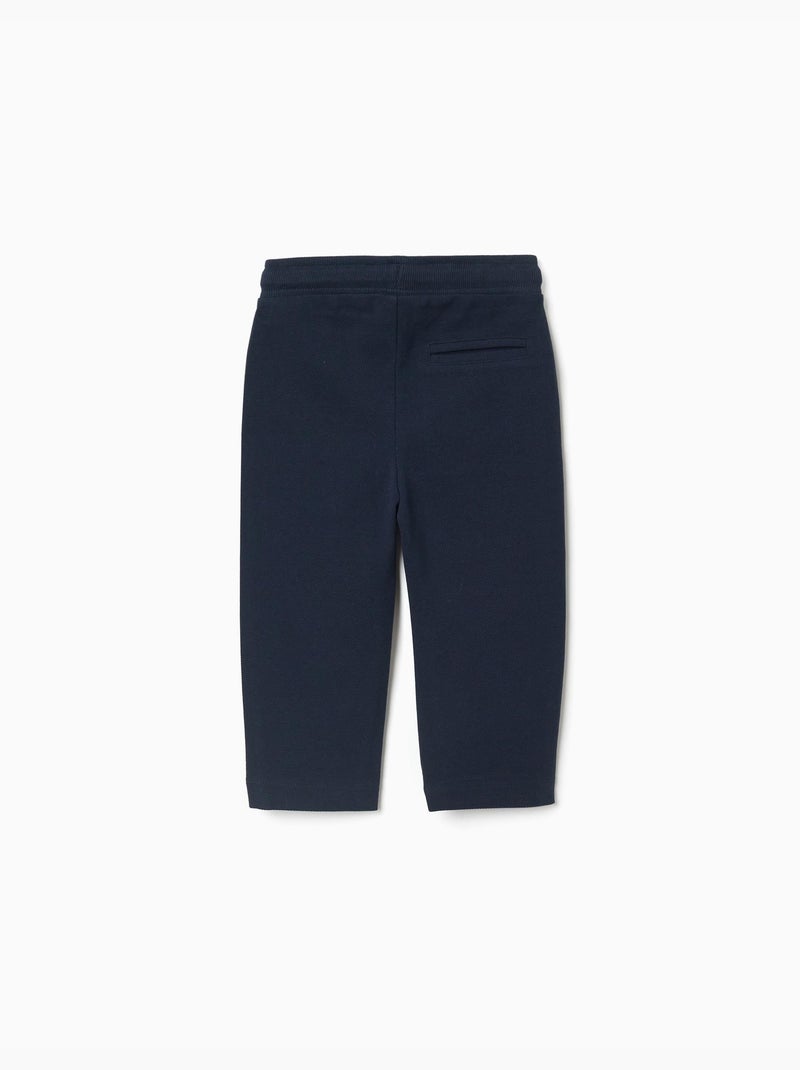 Pantaloni slim in piqué di cotone con coulisse Blu scuro - Kiabi