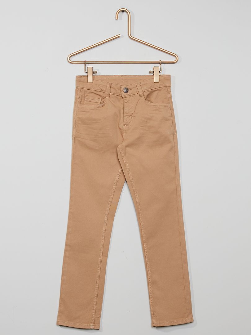 Pantaloni slim in twill eco-sostenibili BEIGE - Kiabi