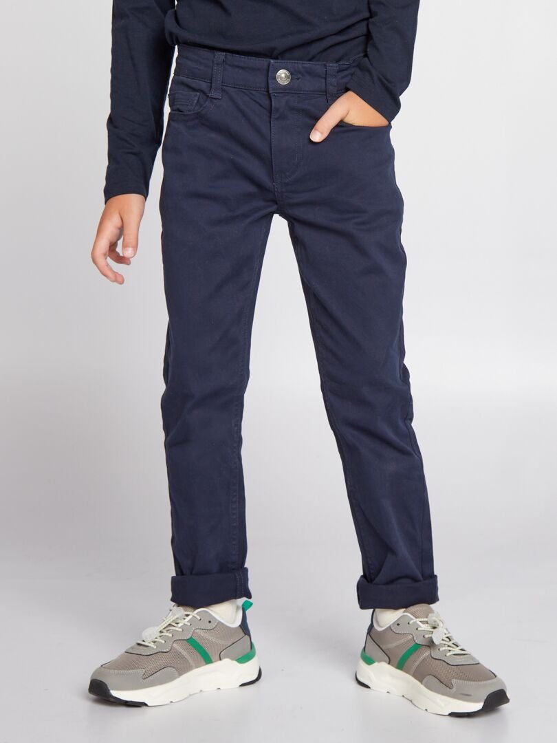 Pantaloni slim in twill eco-sostenibili blu - Kiabi