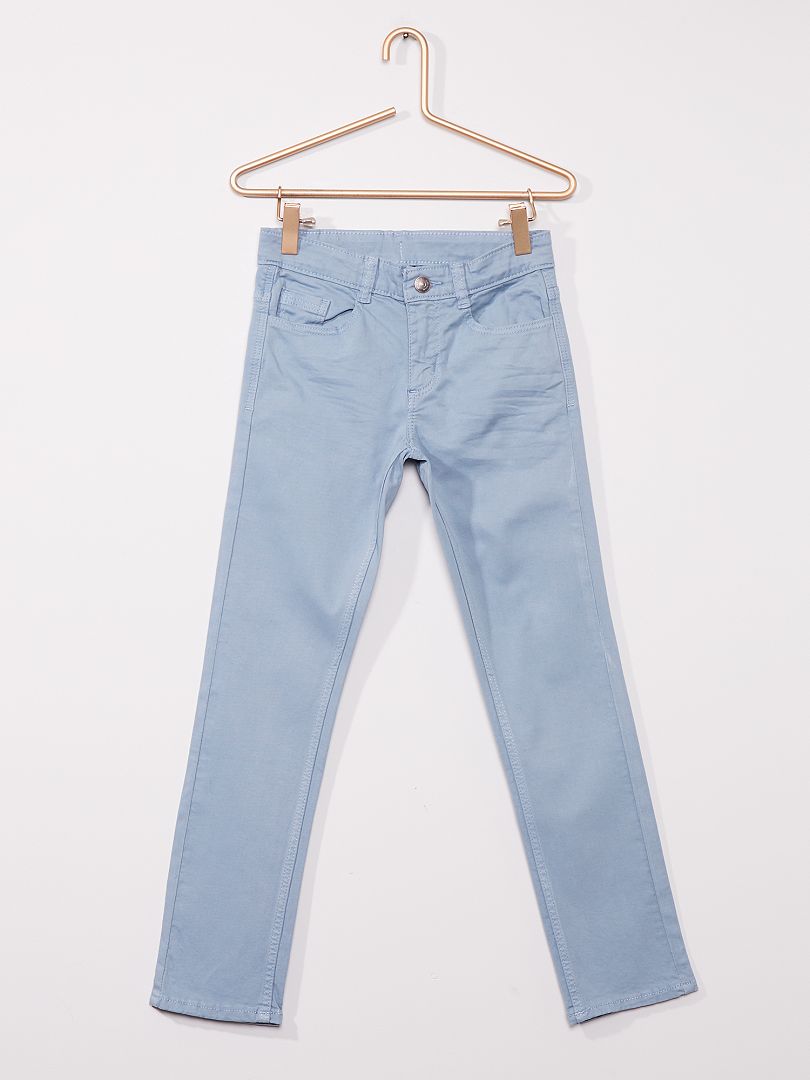 Pantaloni slim in twill eco-sostenibili grigio blu - Kiabi