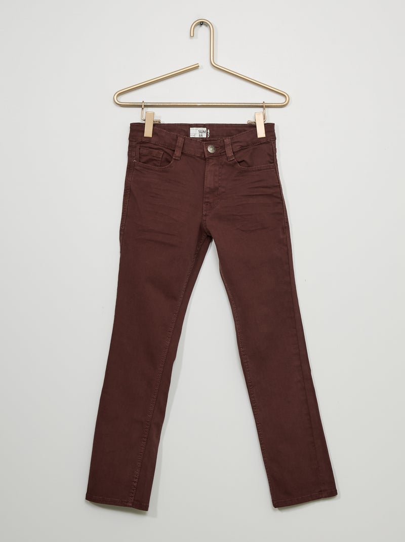 Pantaloni slim in twill eco-sostenibili ROSSO - Kiabi