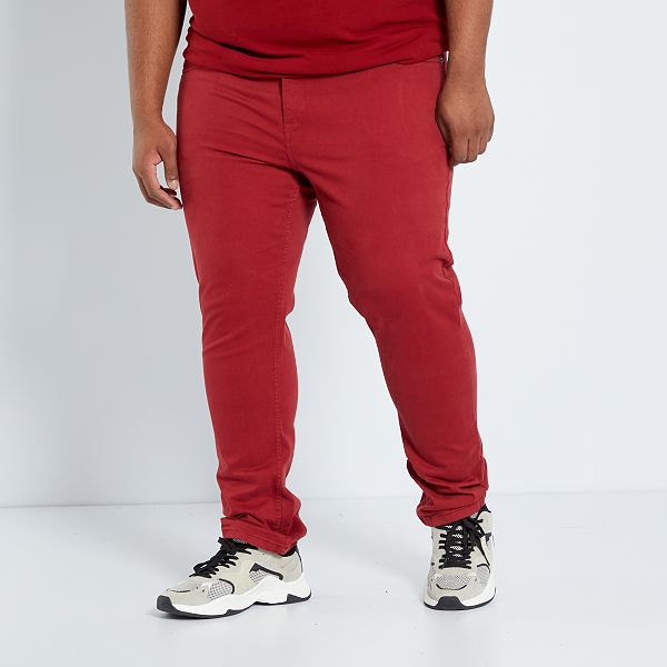 Pantaloni slim L32 Taglie forti Uomo - ROSSO - Kiabi - 15,00€