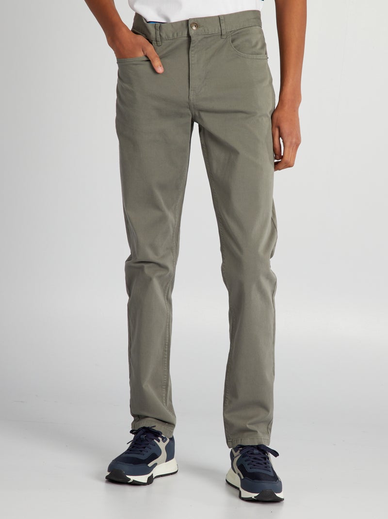 Pantaloni slim L36 per persone più alte di 190 cm VERDE - Kiabi