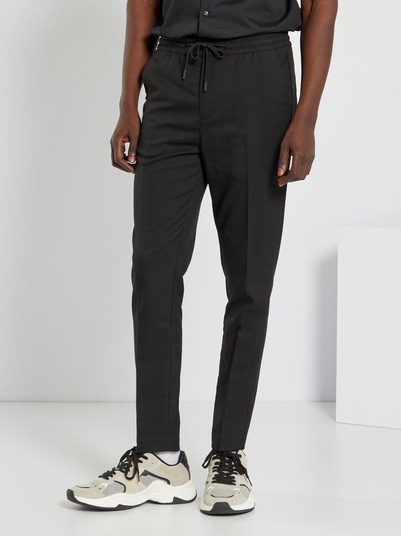Pantaloni slim vita elasticizzata Nero - Kiabi