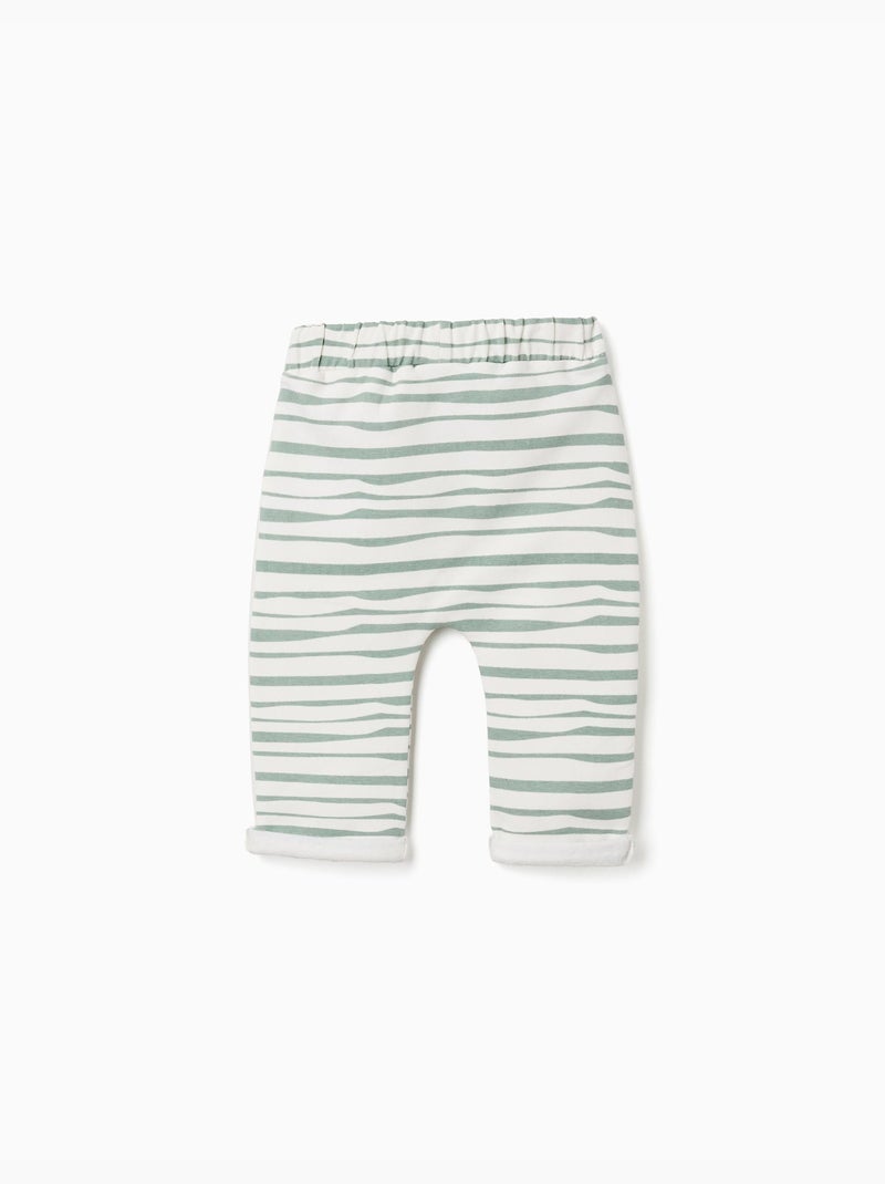 Pantaloni spazzolati a righe Bianco - Kiabi