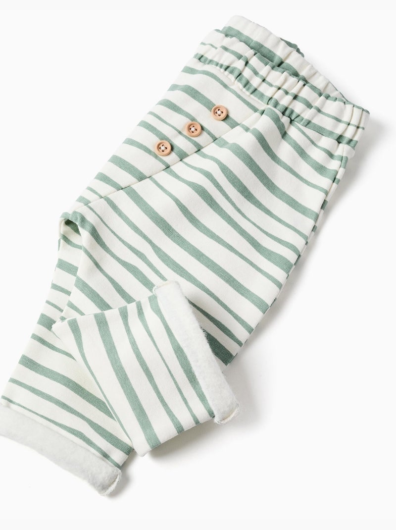 Pantaloni spazzolati a righe Bianco - Kiabi