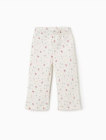 Pantaloni spazzolati a zampa con motivo floreale