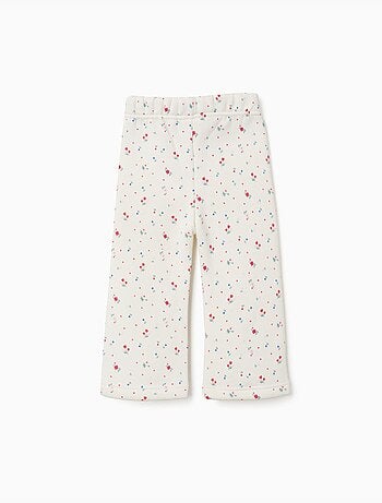 Pantaloni spazzolati a zampa con motivo floreale