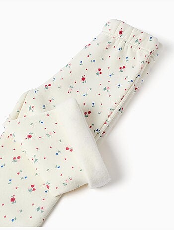 Pantaloni spazzolati a zampa con motivo floreale