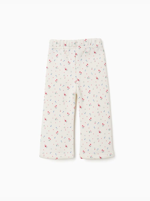 Pantaloni spazzolati a zampa con motivo floreale - Kiabi Pantaloni spazzolati a zampa con motivo floreale - Kiabi