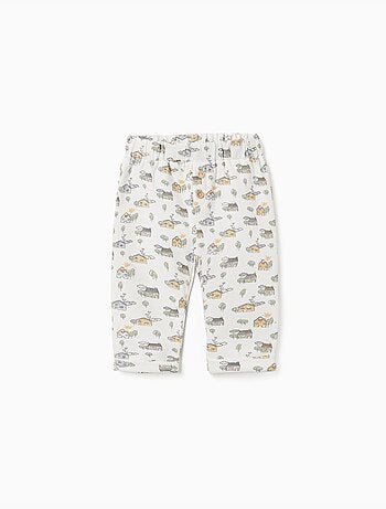 Pantaloni spazzolati con motivo casa e albero