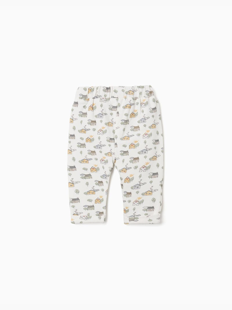 Pantaloni spazzolati con motivo casa e albero Bianco - Kiabi