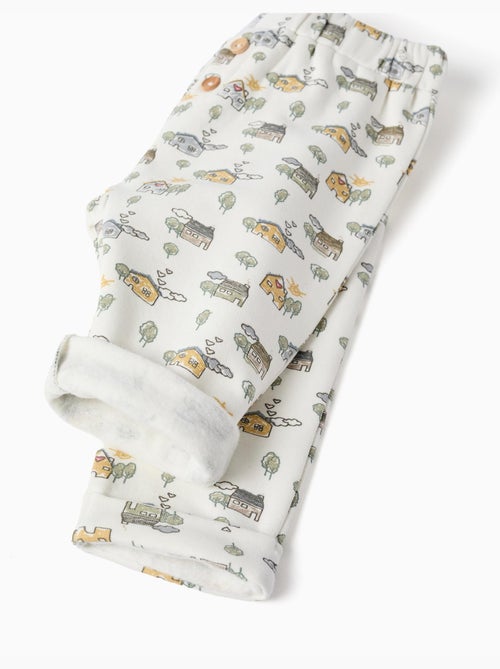Pantaloni spazzolati con motivo casa e albero - Kiabi Pantaloni spazzolati con motivo casa e albero - Kiabi