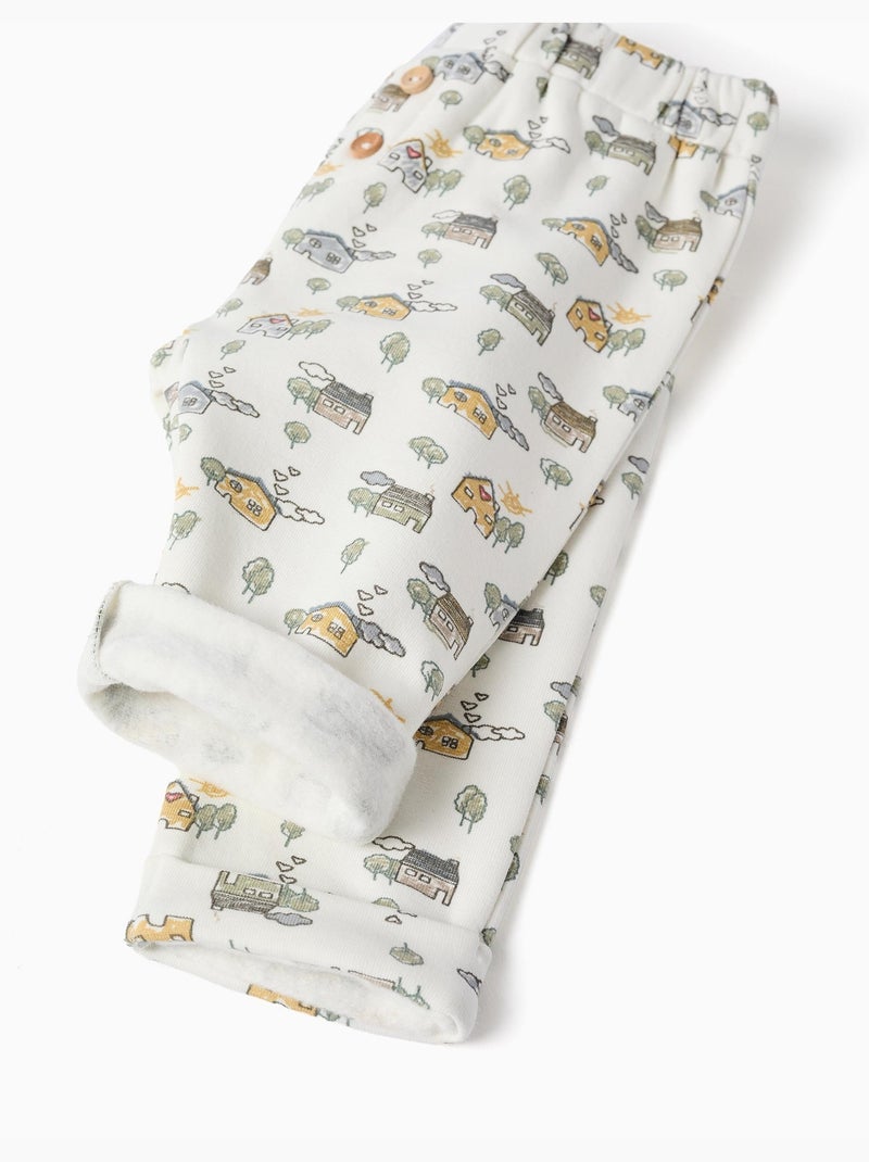 Pantaloni spazzolati con motivo casa e albero Bianco - Kiabi