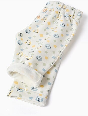 Pantaloni spazzolati con motivo colorato