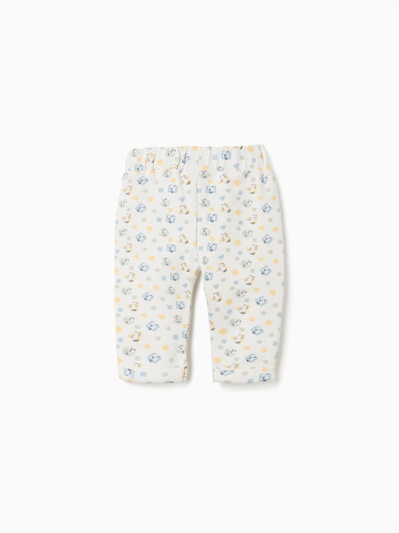 Pantaloni spazzolati con motivo colorato Bianco - Kiabi