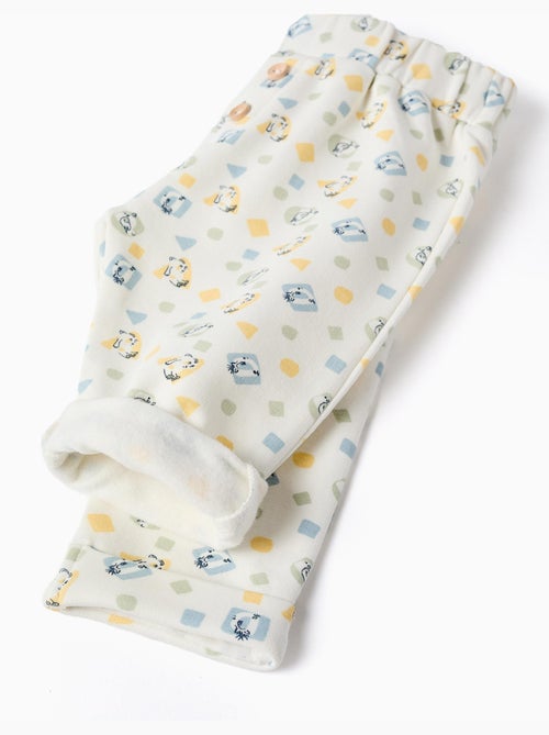 Pantaloni spazzolati con motivo colorato - Kiabi