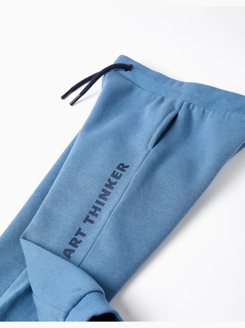Pantaloni spazzolati jogging con stampa art thinker Blu Blu - Kiabi