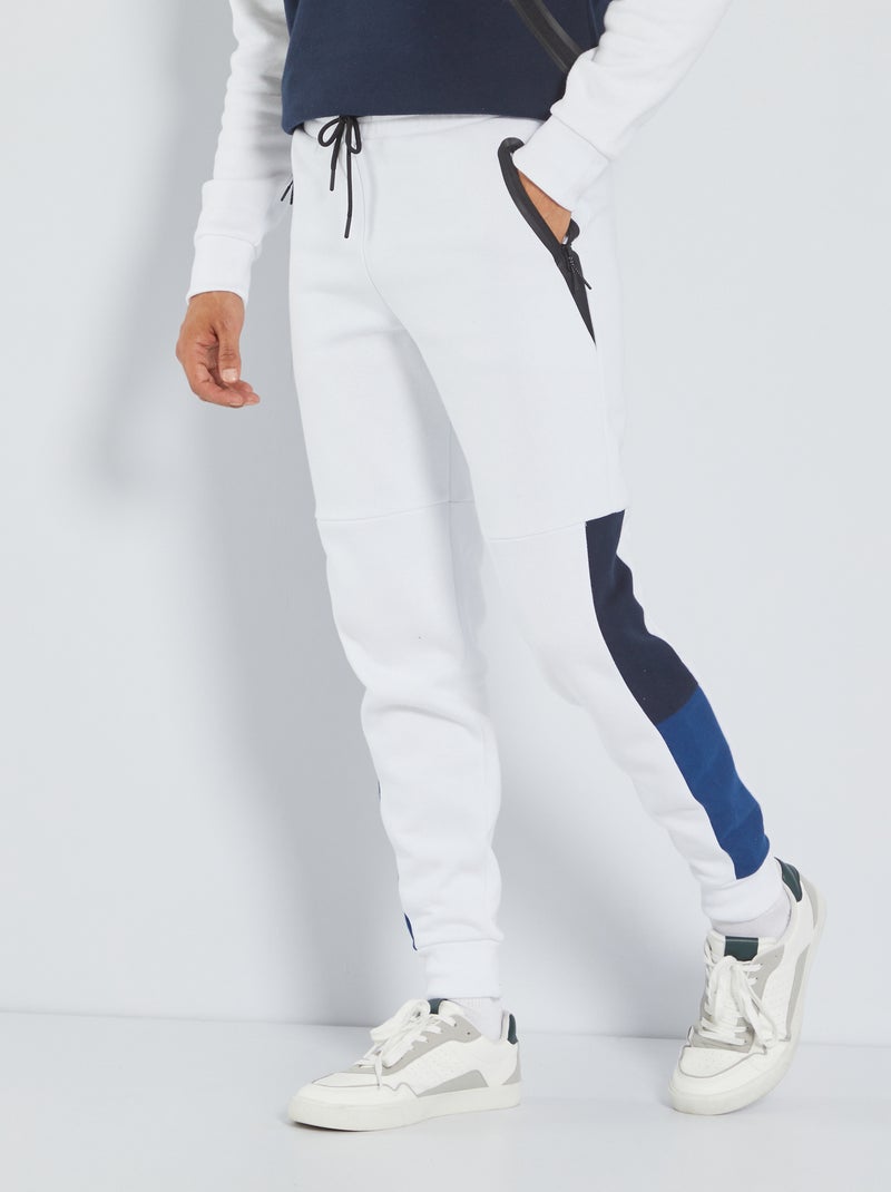 Pantaloni sportivi color block Bianco - Kiabi