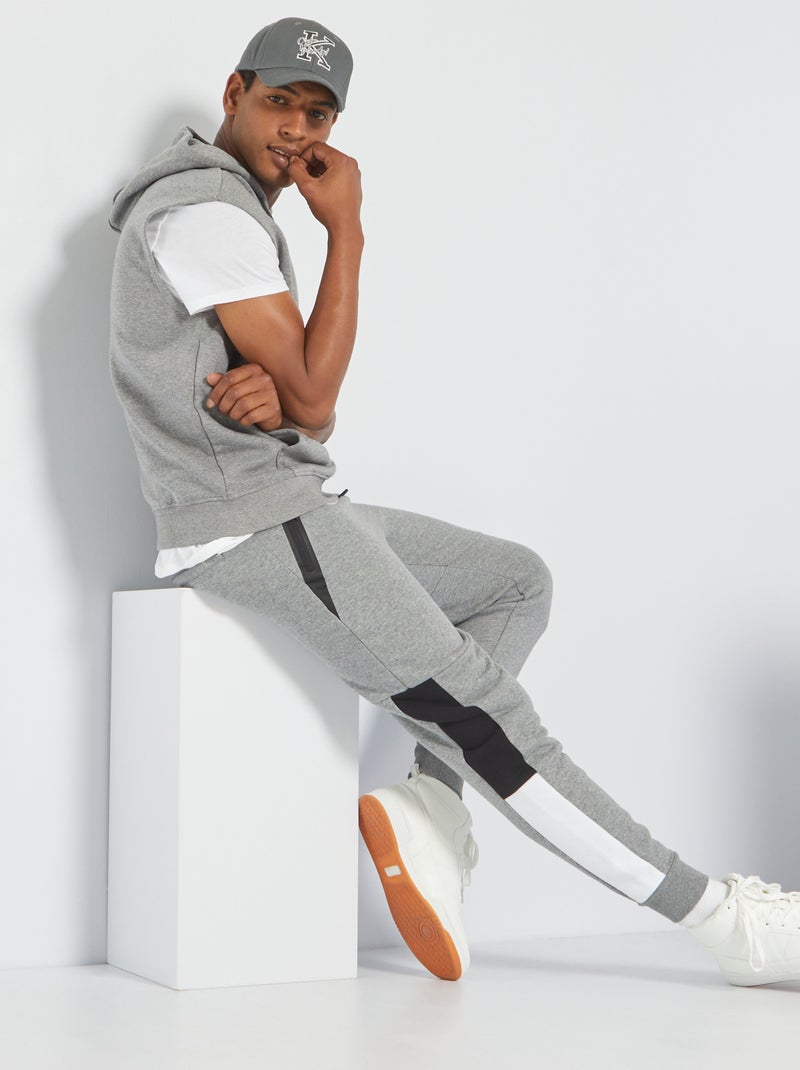 Pantaloni sportivi color block GRIGIO - Kiabi