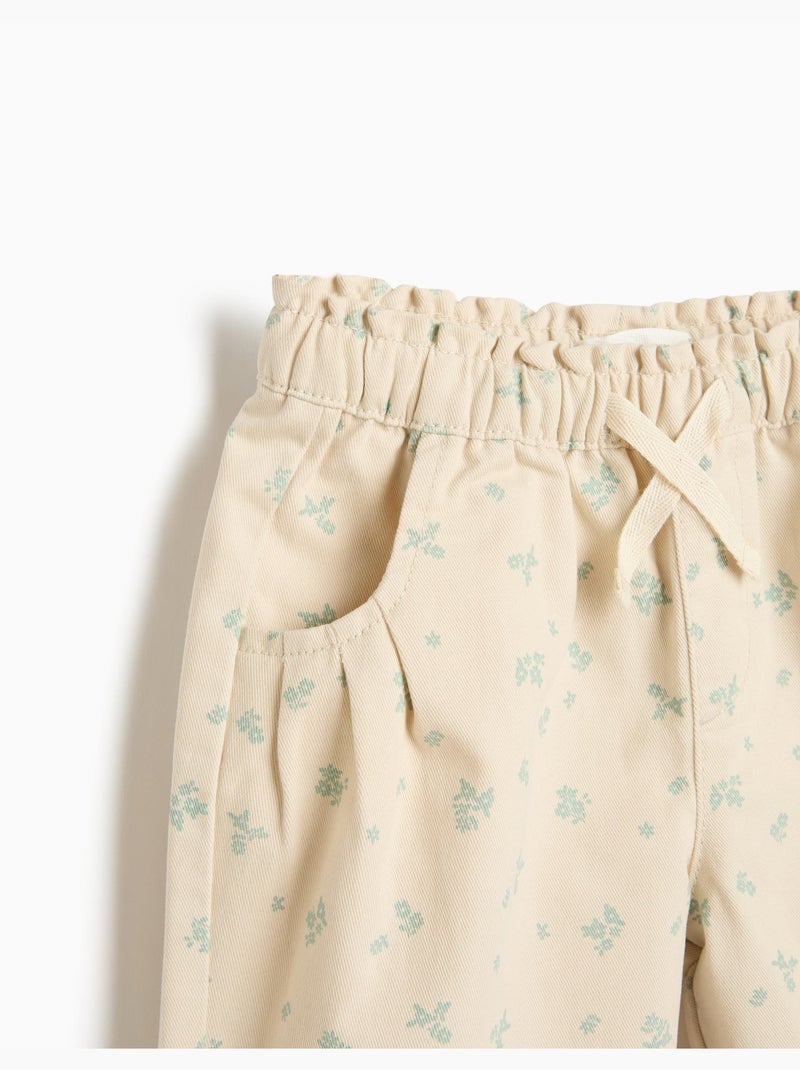 Pantaloni stampati a borsa di carta, mo fashion Beige - Kiabi
