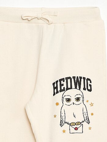 Pantaloni stampati 'Harry Potter' in pile tinta unita