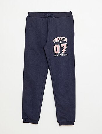 Pantaloni stampati 'Harry Potter' in pile tinta unita