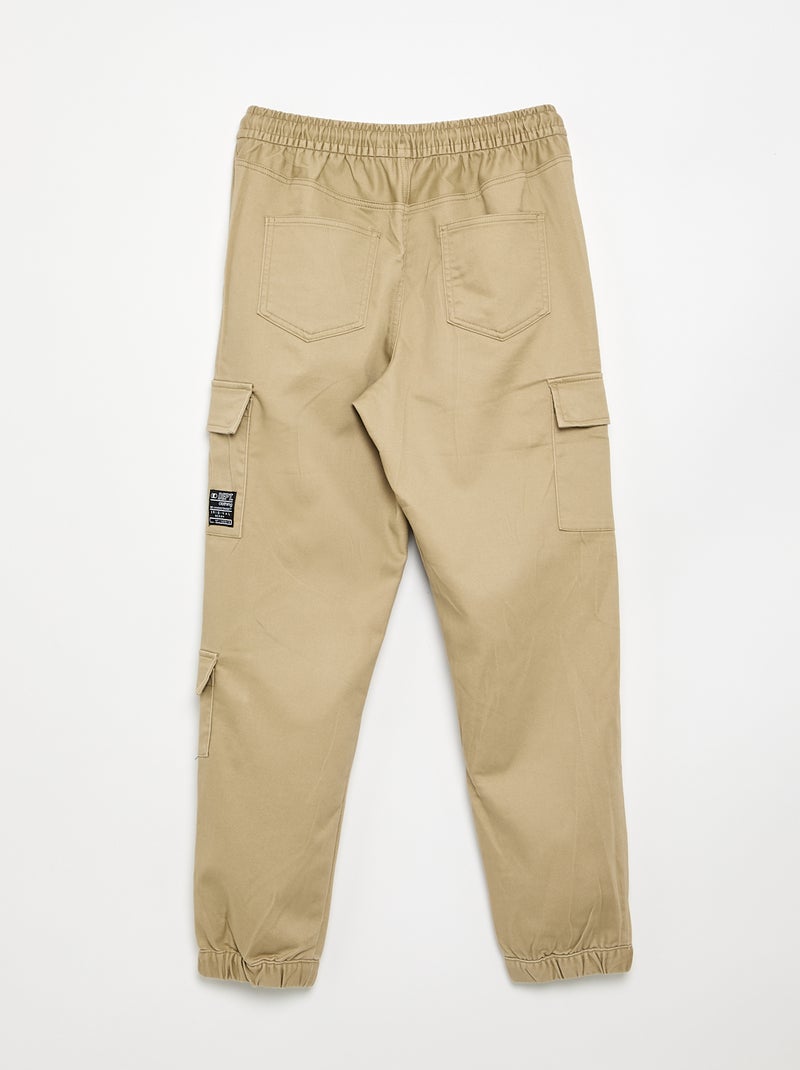 Pantaloni stile 'jogger' multitasche Beige - Kiabi
