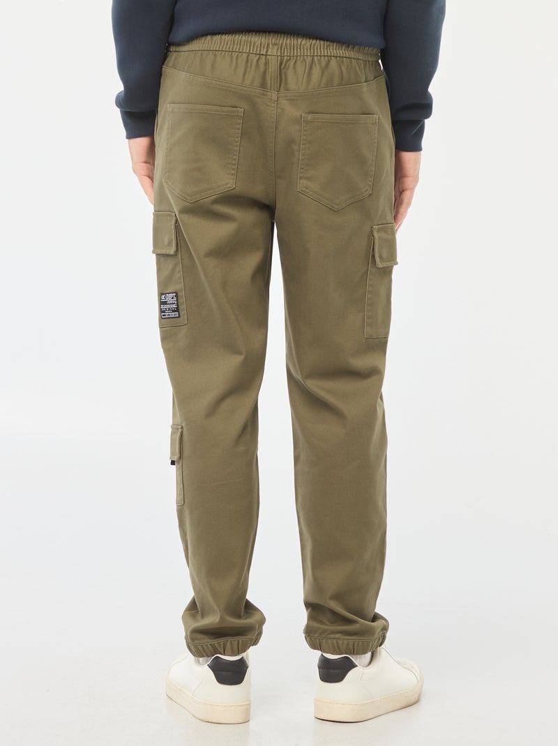 Pantaloni stile 'jogger' multitasche Kaki - Kiabi