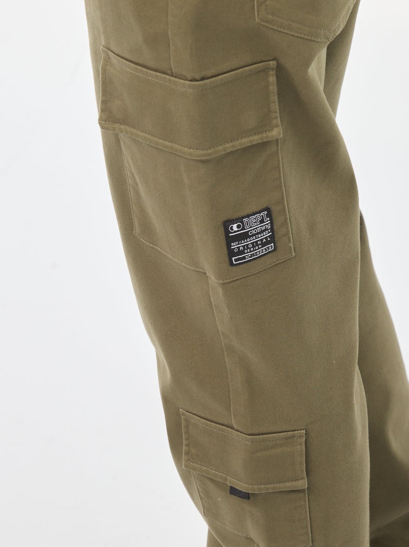 Pantaloni stile 'jogger' multitasche Kaki - Kiabi