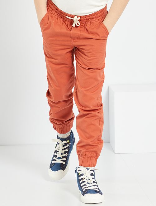 Pantaloni stile 'joggers' - rosso mattone - Kiabi - 8.00€