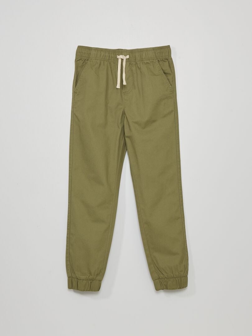 Pantaloni stile 'joggers' verde licheno - Kiabi