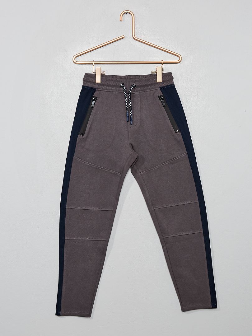 Pantaloni stile tuta tessuto felpato GRIGIO - Kiabi