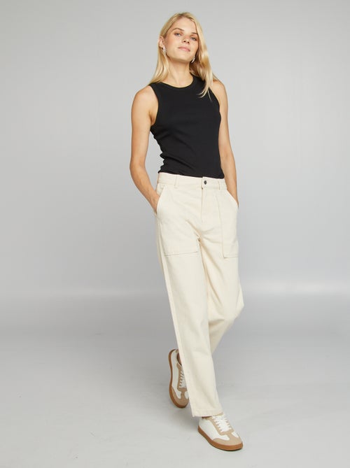 Pantaloni straight in cotone - Kiabi