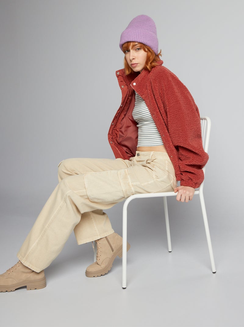 Pantaloni straight multitasche beige - Kiabi