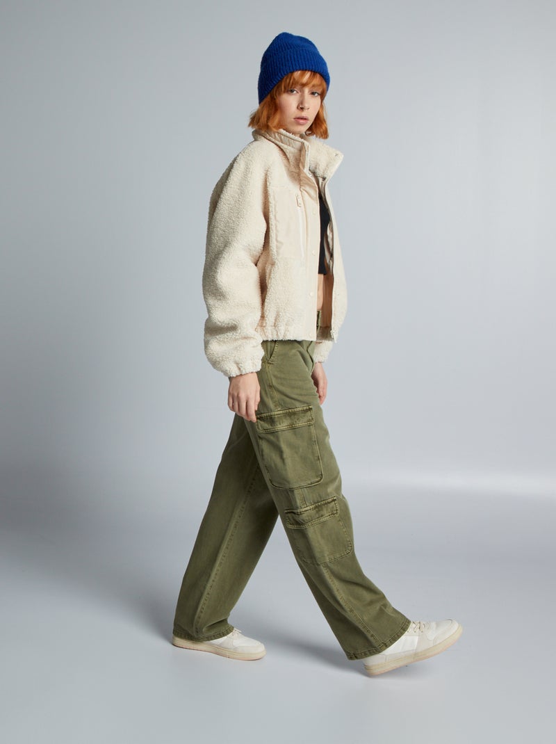 Pantaloni straight multitasche KAKI - Kiabi