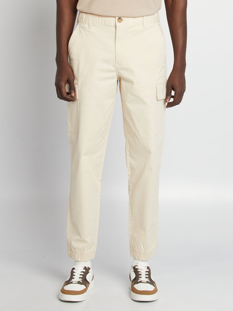 Pantaloni stretch multitasche beige - Kiabi