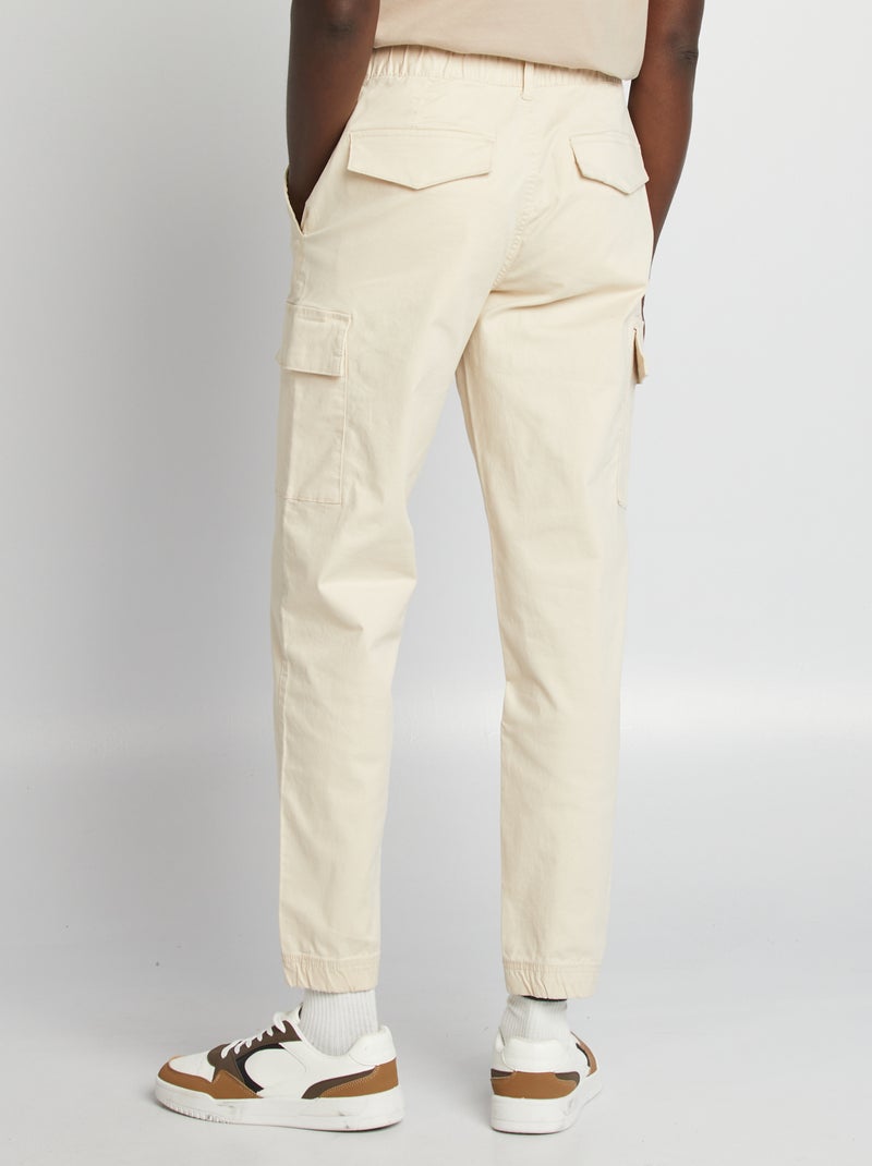 Pantaloni stretch multitasche beige - Kiabi