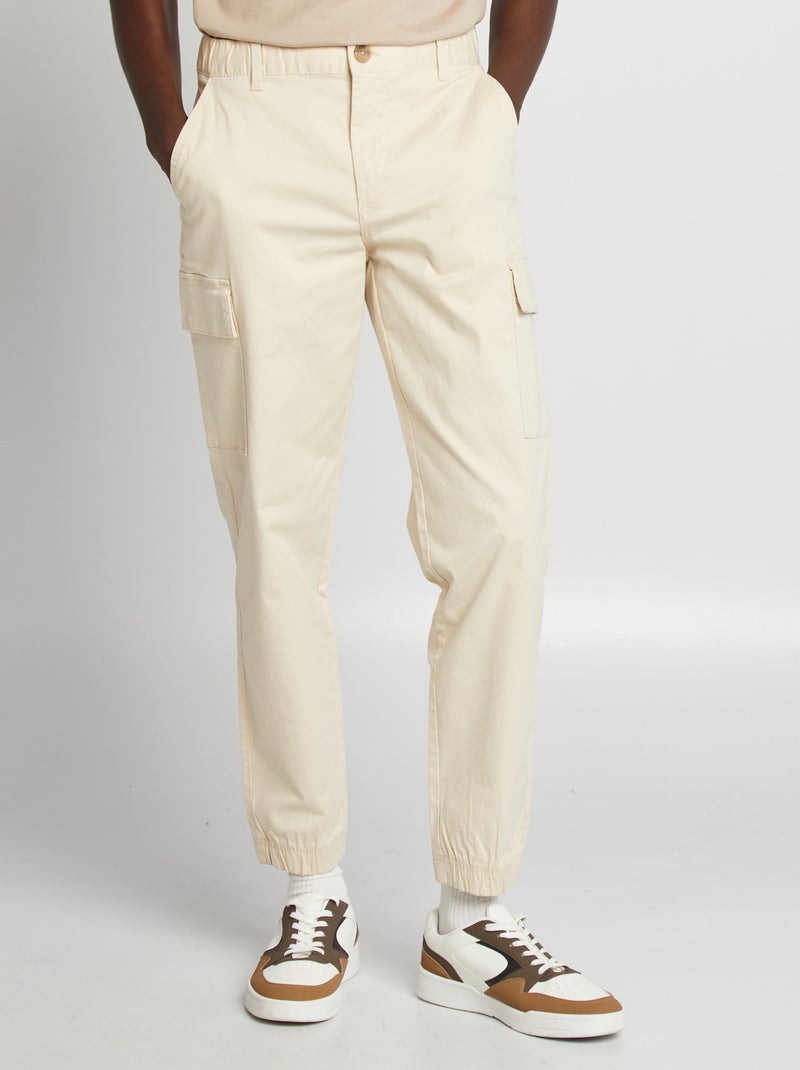 Pantaloni stretch multitasche beige - Kiabi
