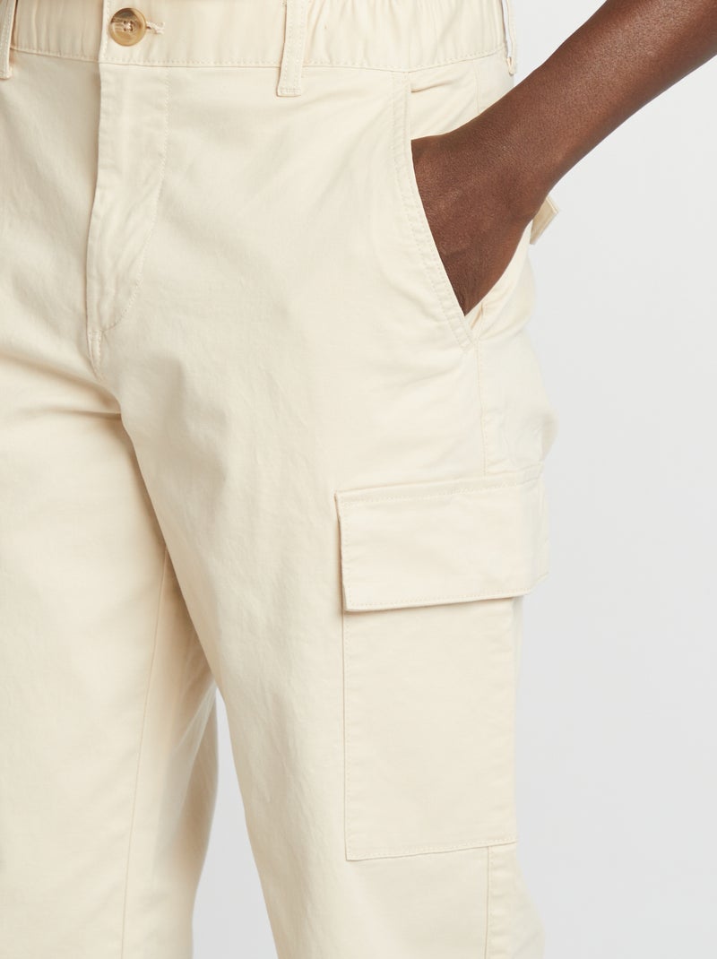 Pantaloni stretch multitasche beige - Kiabi