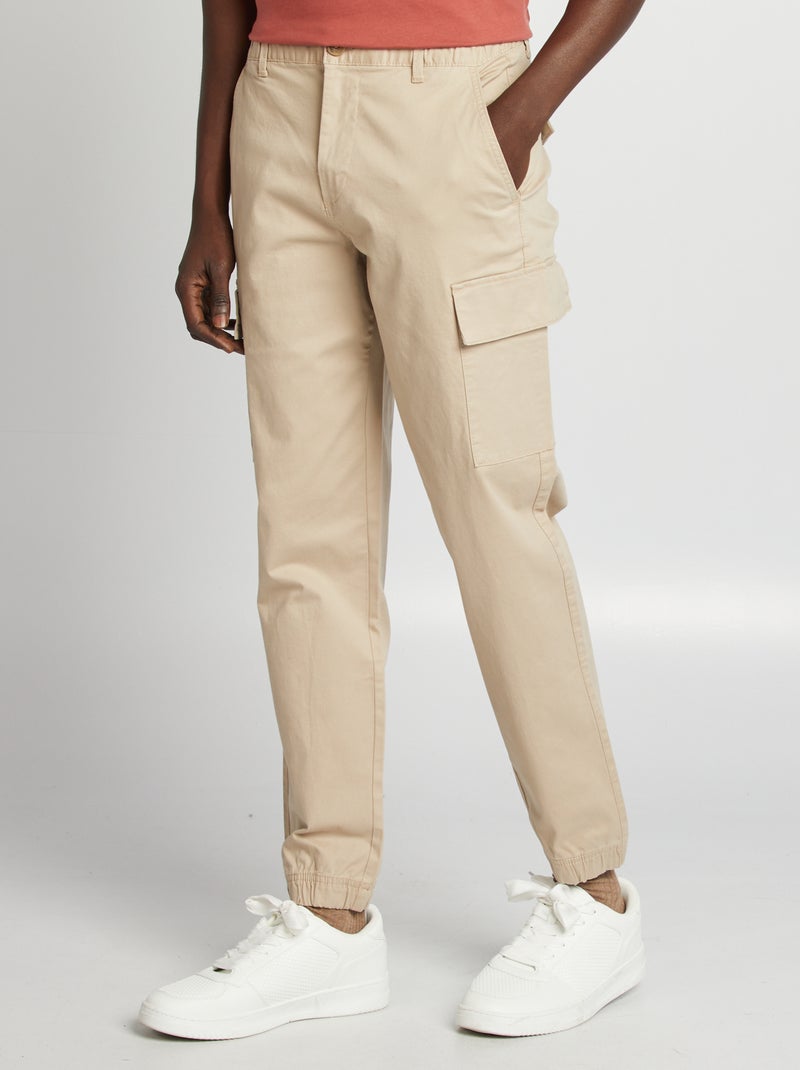 Pantaloni stretch multitasche beige - Kiabi